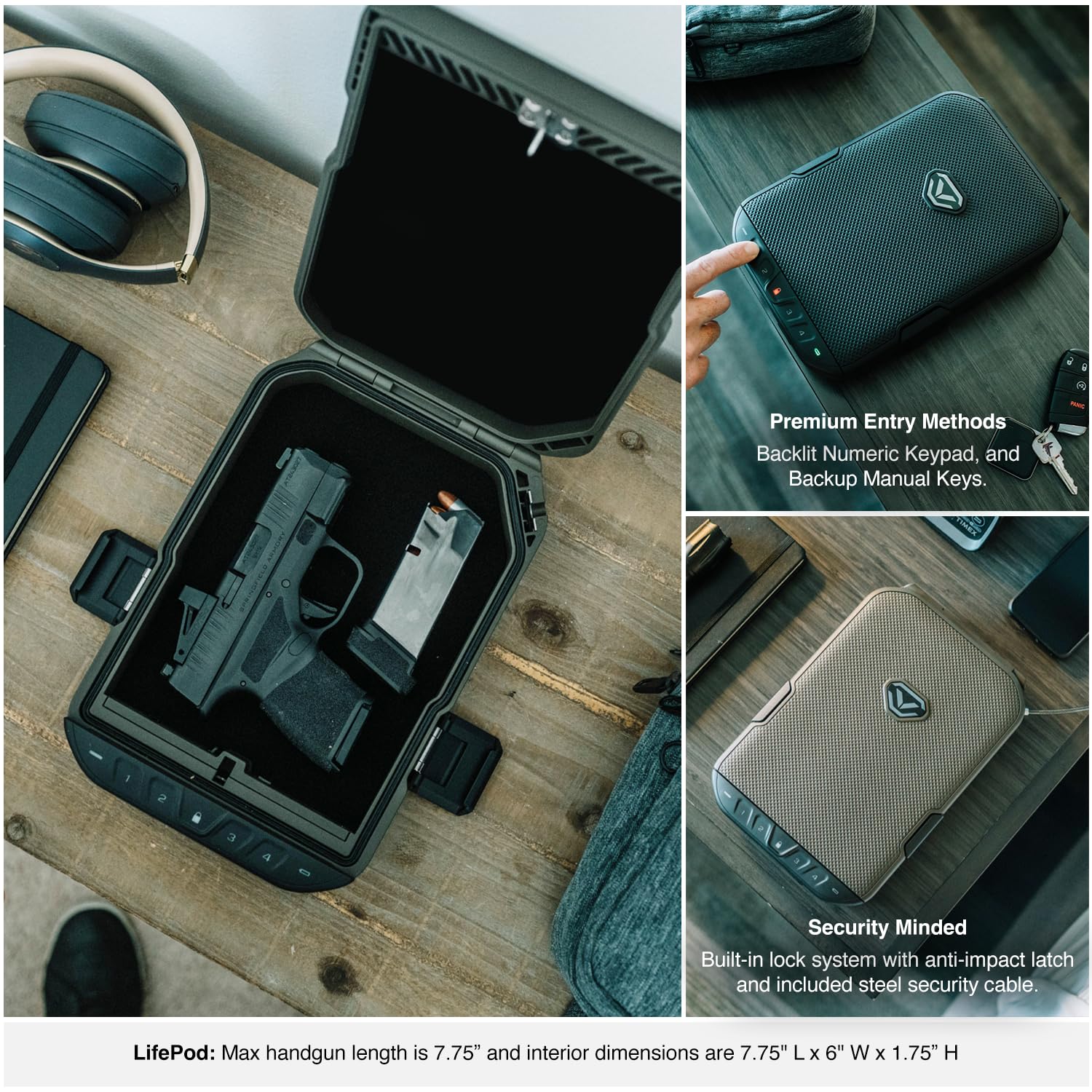 VAULTEK LifePod Secure Waterproof Travel Case Rugged Electronic